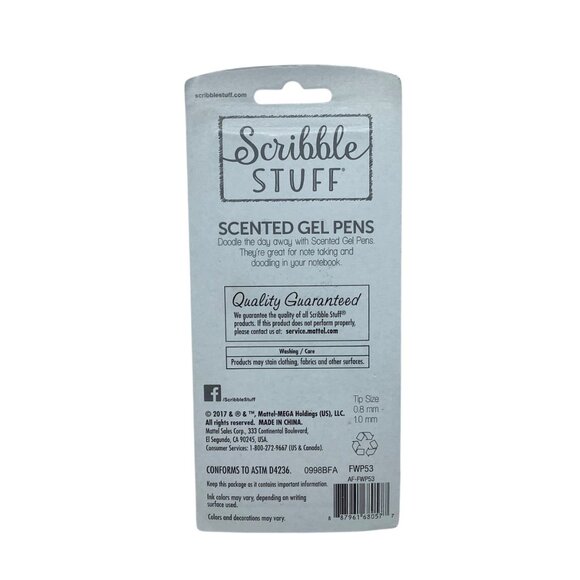 Scribble Stuff Scented Vibrant Gel Pens 5 Colors Pack Smooth Clip Doodle NEW - Picture 2 of 2